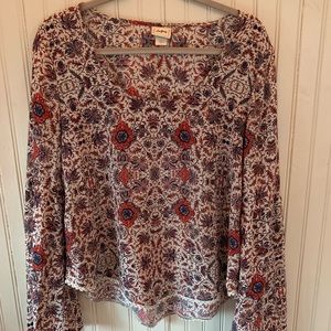 Boho Bell-Sleeve Floral Top